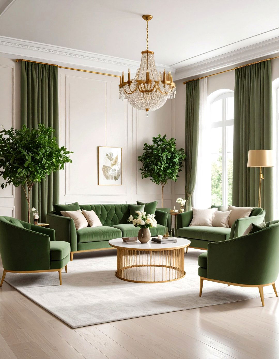 Sage Green Curtains with Cream Walls - 24 sage green and cream living room ideas