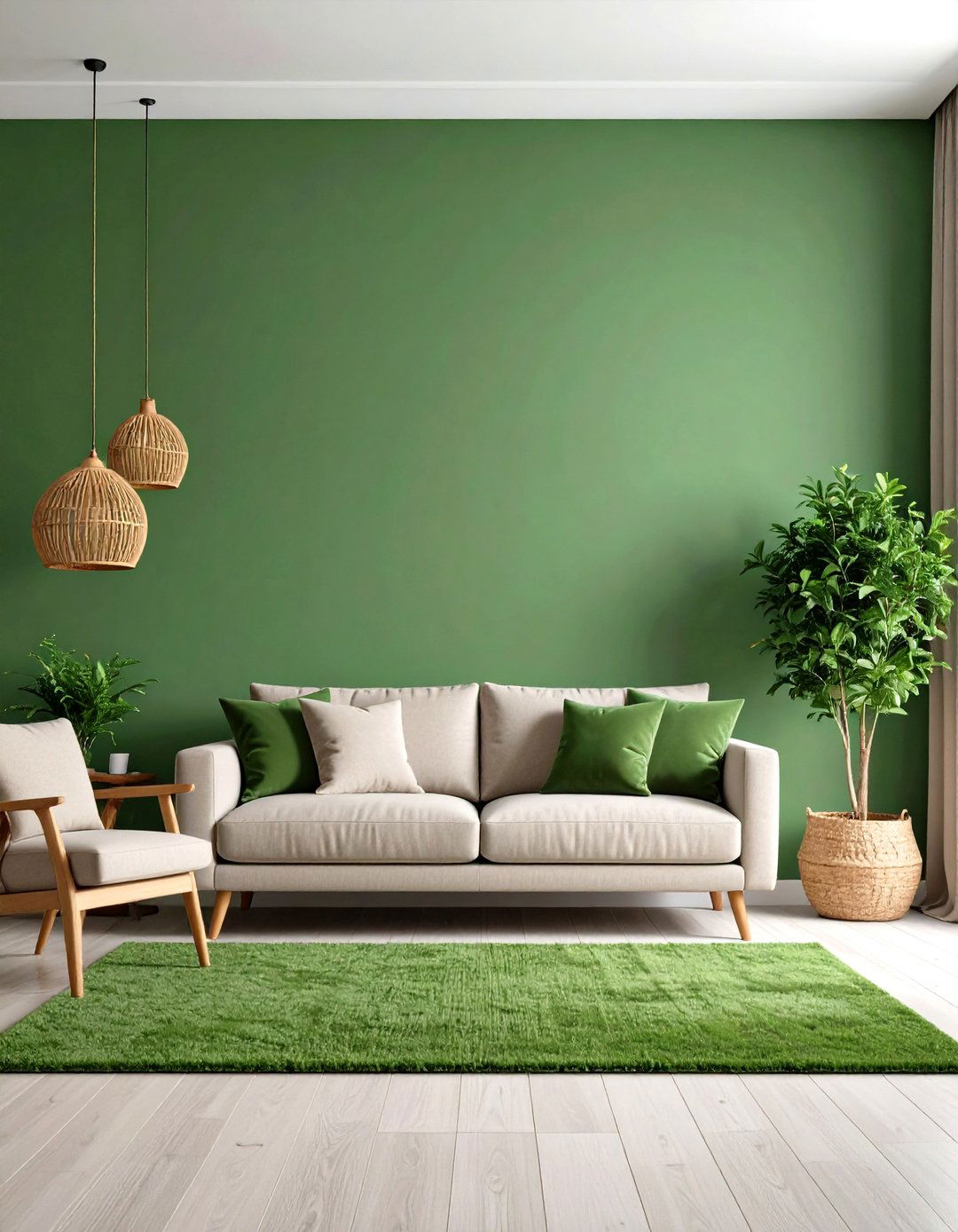 Sage Green Grasscloth Wallpaper Feature Walls - 24 Sage Green Decor Ideas