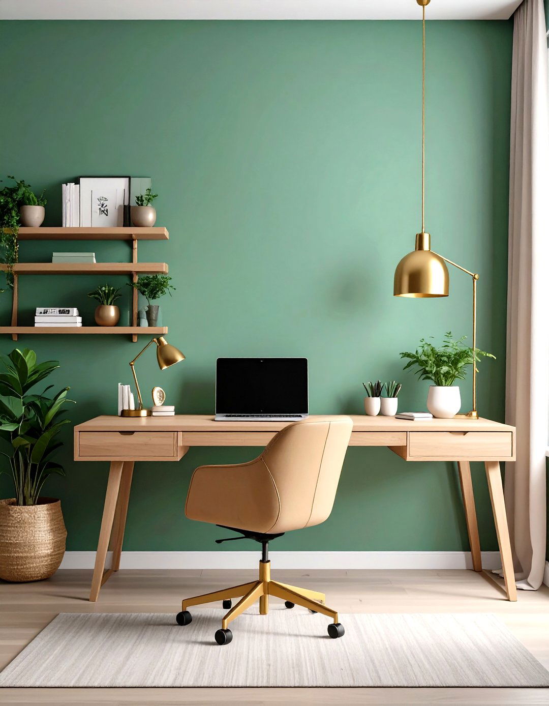 Sage Green Home Office - 24 Pastel Room Ideas