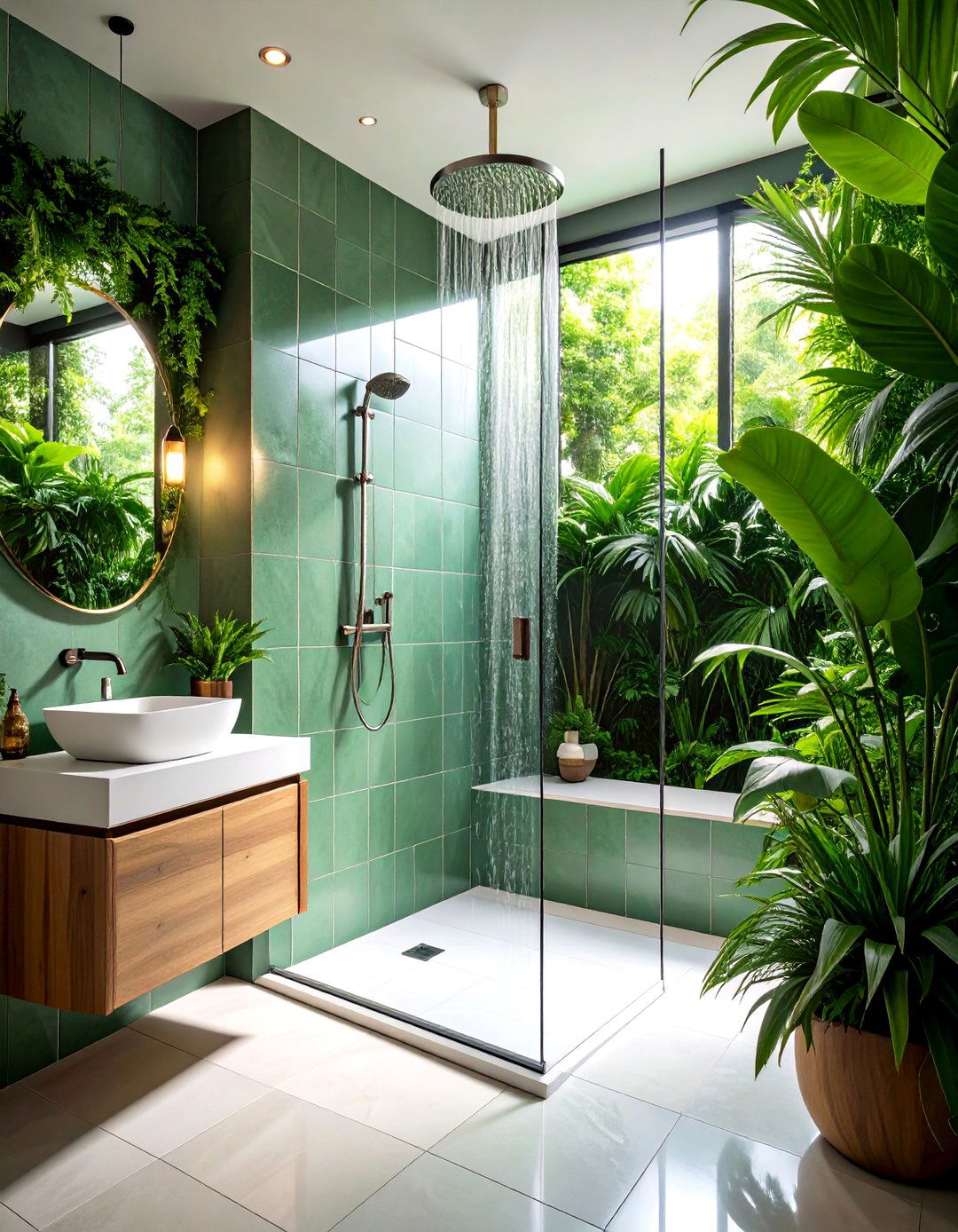 Sage Green Large Format Wall Tiles - 24 Sage Green Bathroom Ideas