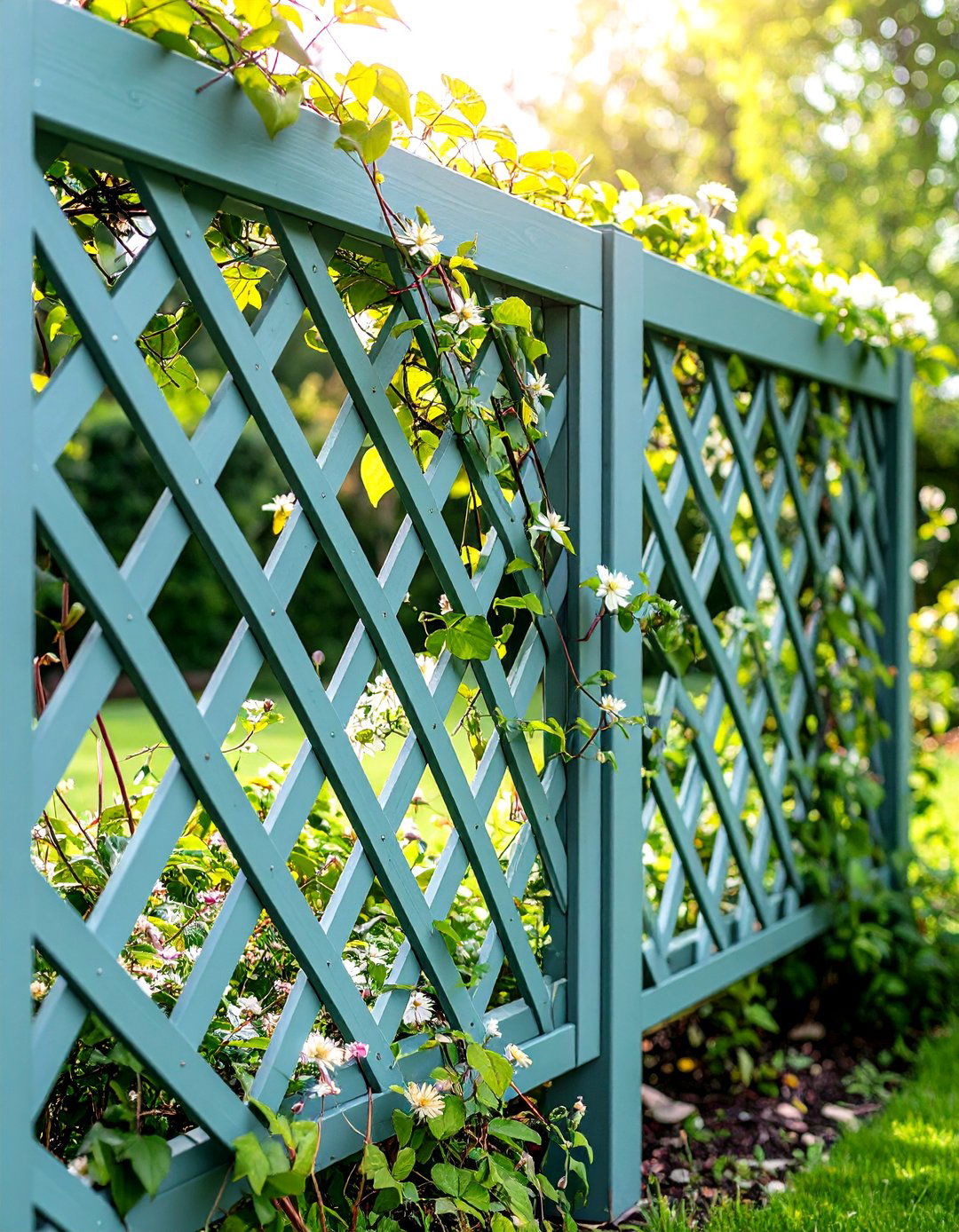 Sage Green Lattice Privacy Screen - 24 Sage Green Garden Fence Ideas