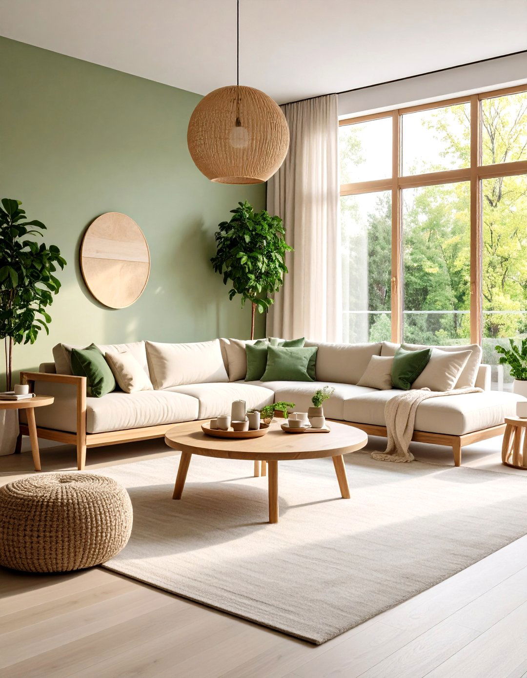 Sage Green Living Room with Cream and Beige Neutrals - 24 Sage Green Living Room Ideas