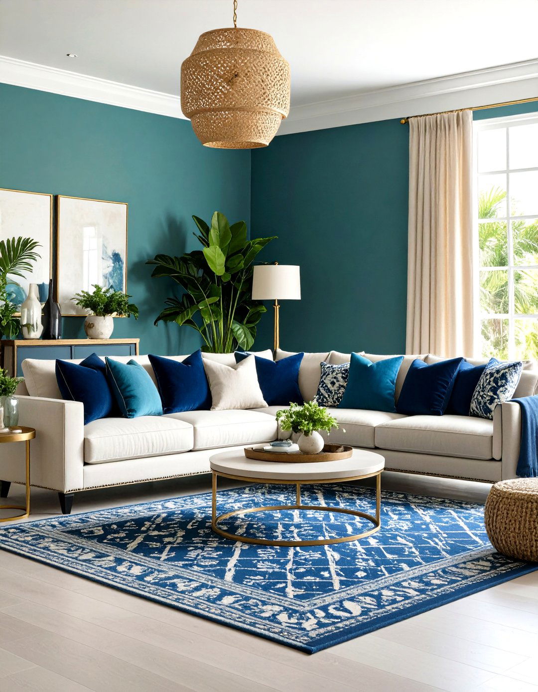 Sage Green Living Room with Navy Blue Combinations - 24 Sage Green Living Room Ideas