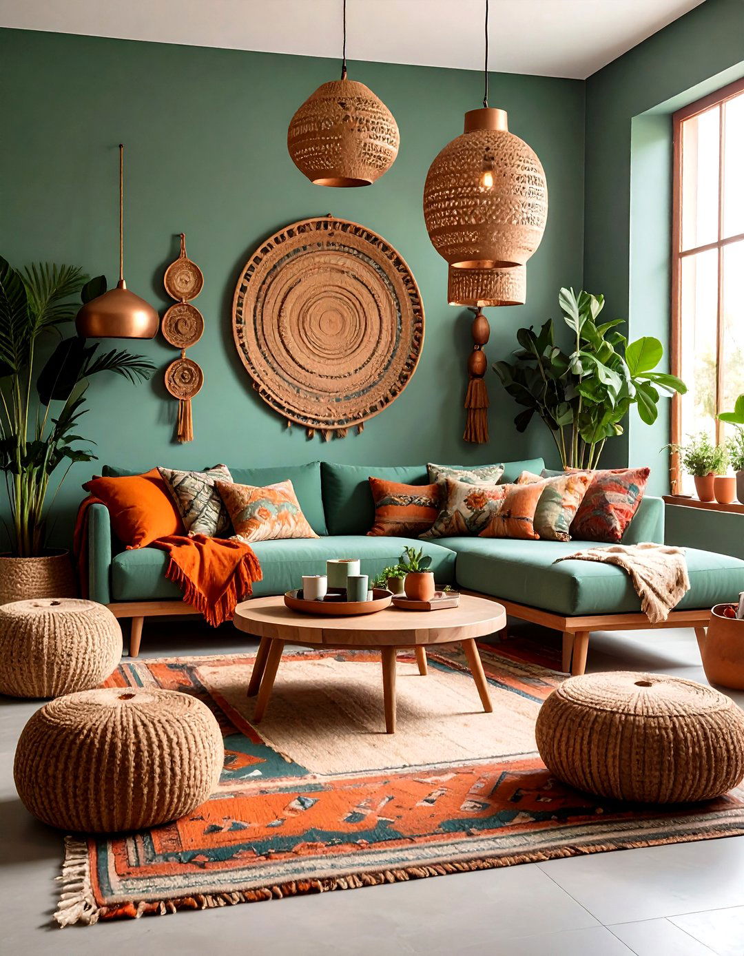 Sage Green Living Room with Terracotta Accents - 24 Sage Green Living Room Ideas