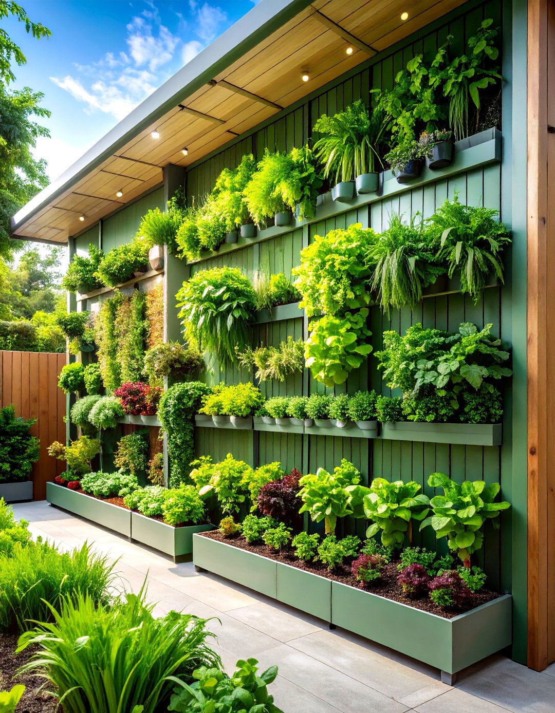 Sage Green Living Wall Integration - 24 Sage Green Garden Fence Ideas