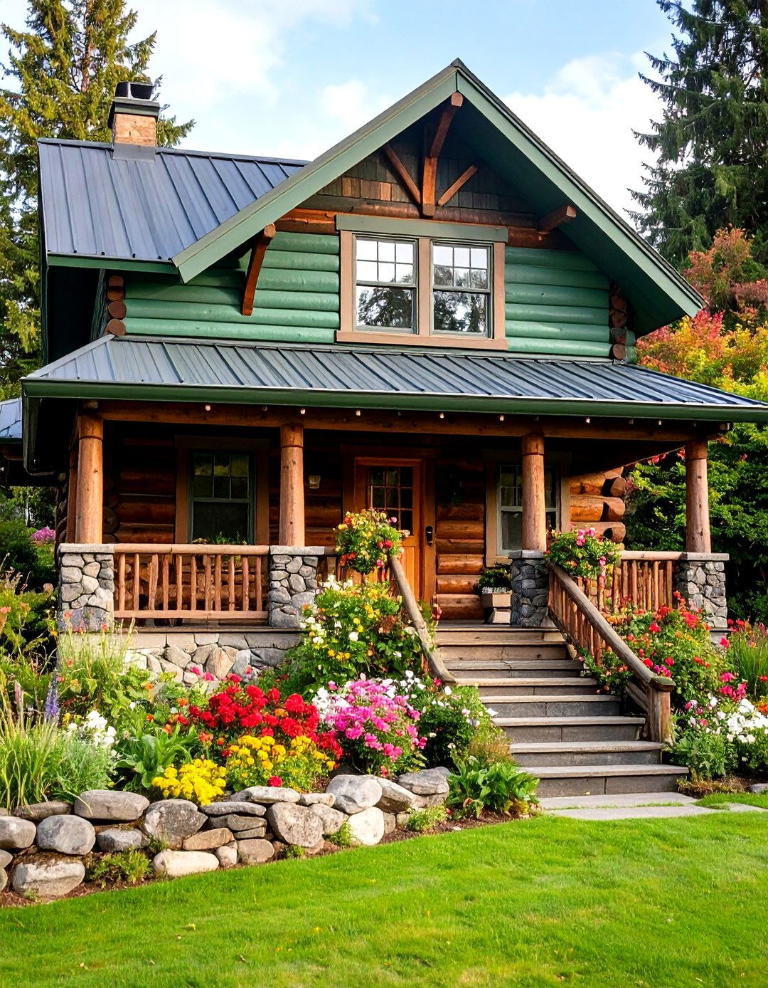 Sage Green Log Cabin Exterior - 24 Sage Green House Exterior Ideas