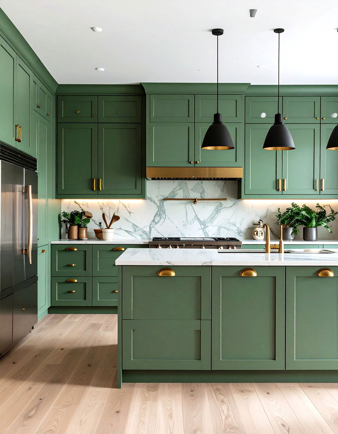 Sage Green Mixed Metal Finishes - 24 Sage Green Kitchen Ideas
