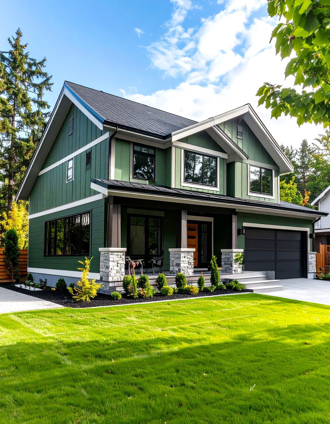 Sage Green Modern Exterior Design - 24 Exterior House Colors & Inspiration