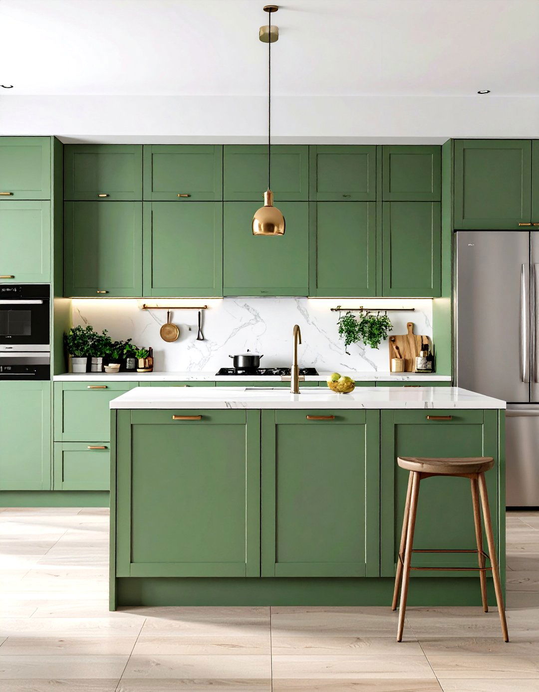 Sage Green Modern Minimalist Kitchen - 24 Sage Green Kitchen Ideas