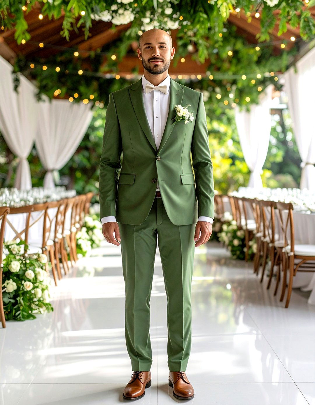 Sage Green Modern Suit - 24 Men's Wedding Outfit Ideas