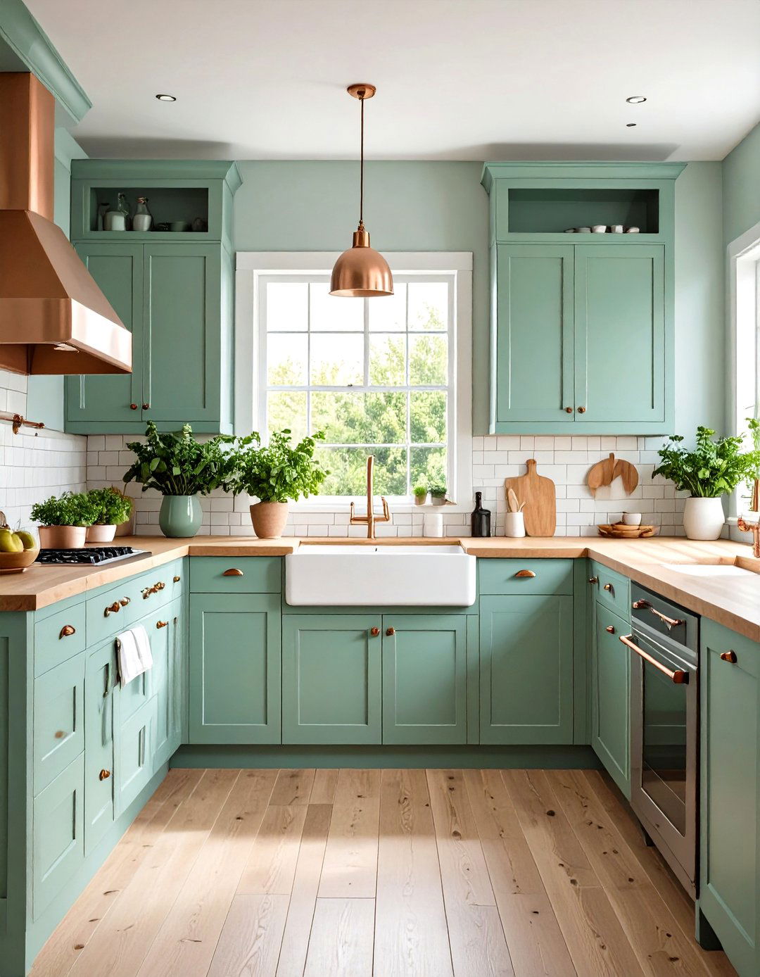 Sage Green Natural Cabinet Appeal - 24 Painting Kitchen Cabinet Ideas