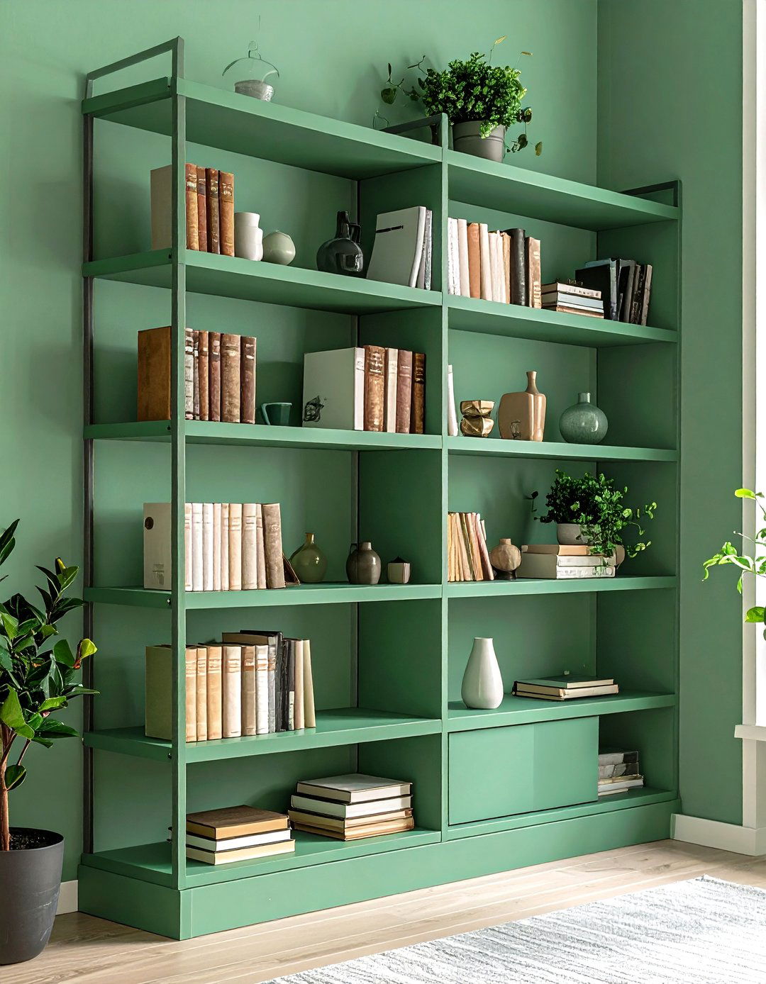 Sage Green Open Shelving Display Systems - 24 Sage Green Decor Ideas