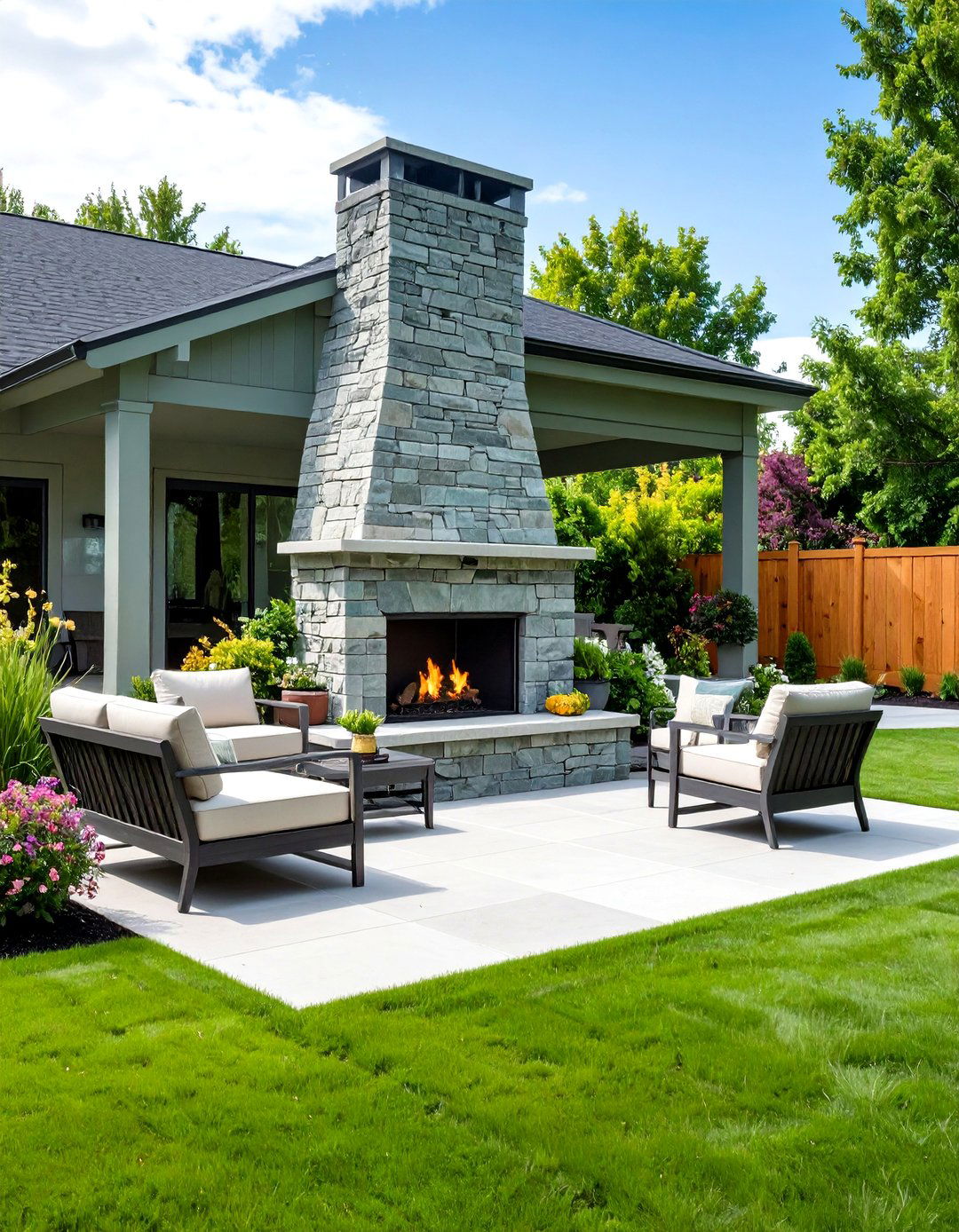 Sage Green Outdoor Fireplace Design - 24 Sage Green Fireplace Ideas