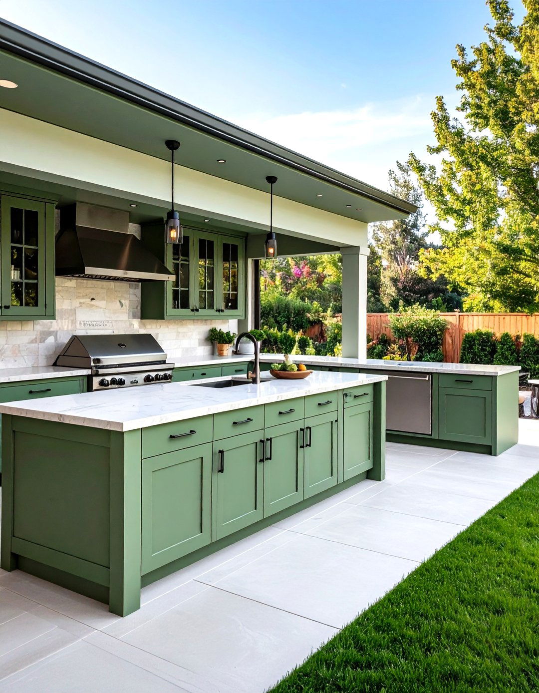 Sage Green Outdoor Kitchen Extension - 24 Sage Green Kitchen Ideas