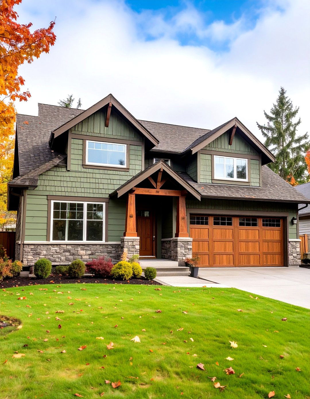 Sage Green Ranch House Roofing - 24 Sage Green House With Brown Trim Ideas