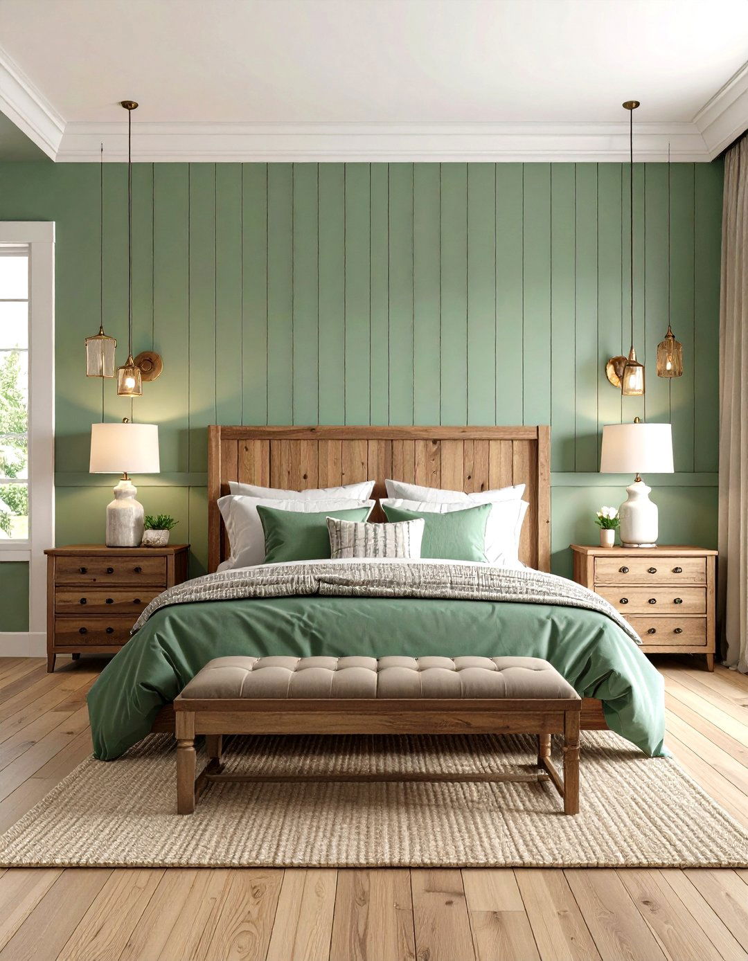 Sage Green Shiplap Accent Wall - 24 Green Accent Wall Ideas