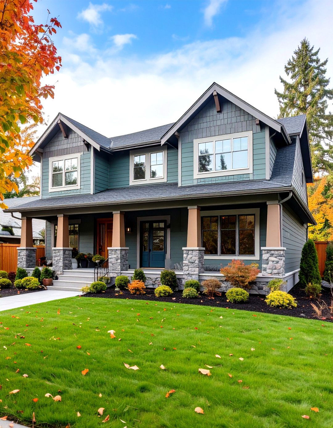 Sage Green Siding With Pewter Gray Trim - 24 Exterior House Color Schemes With Sage Green Siding