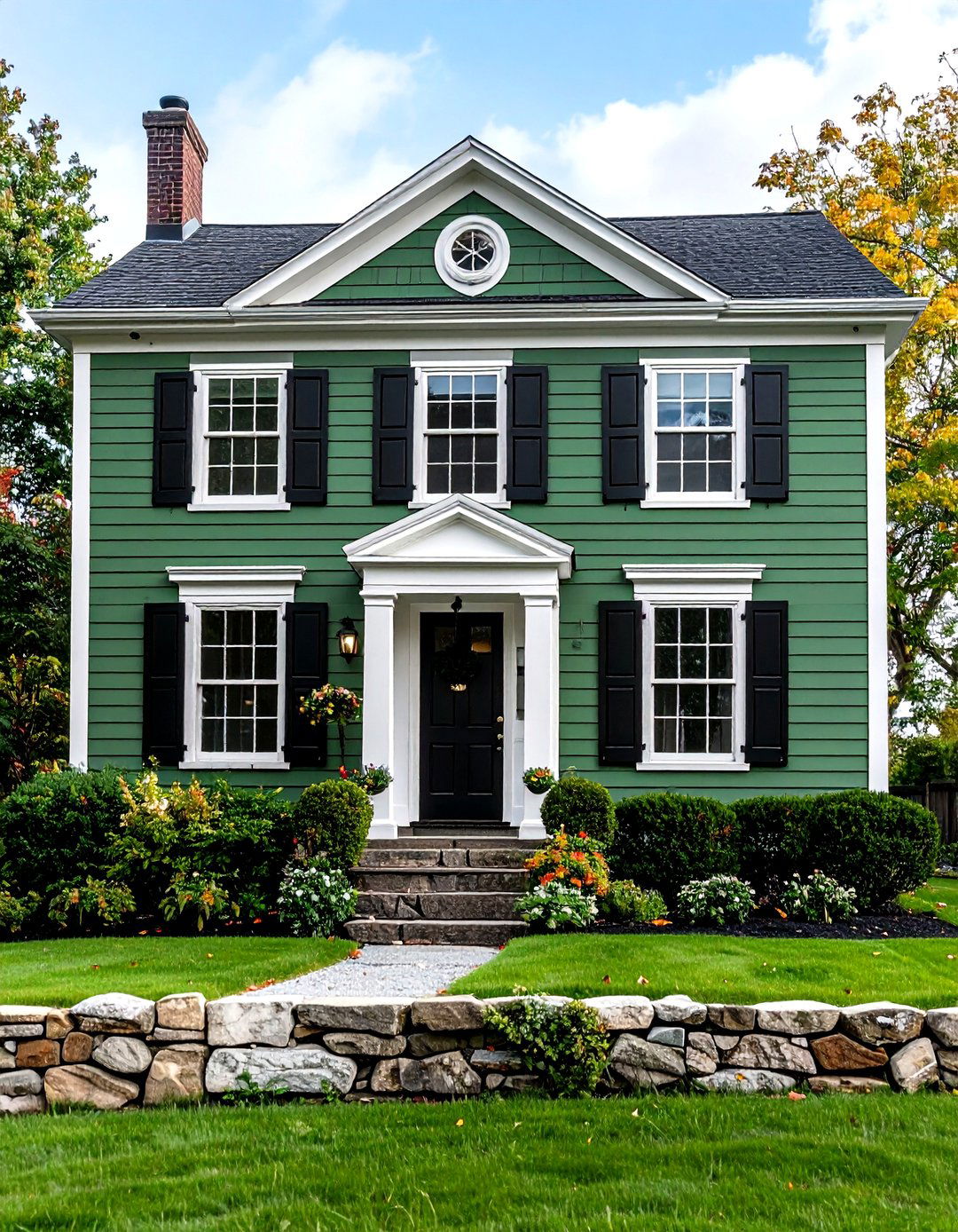 Sage Green Siding with White Trim - 24 Green Exterior House Paint Ideas