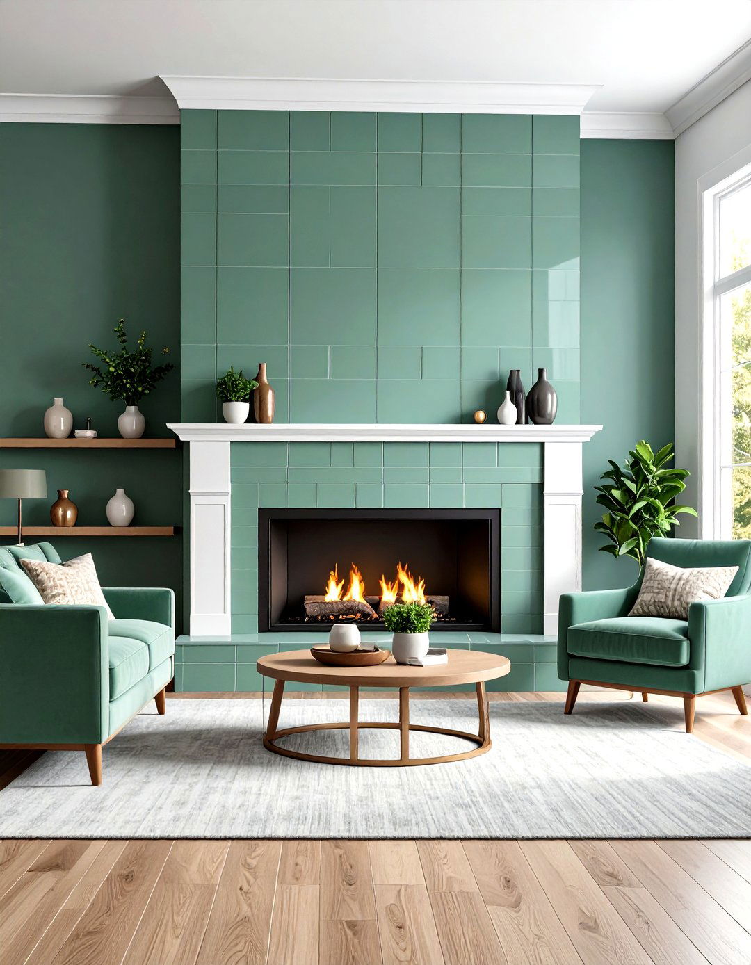 Sage Green Tile Surround Fireplace - 24 Sage Green Fireplace Ideas