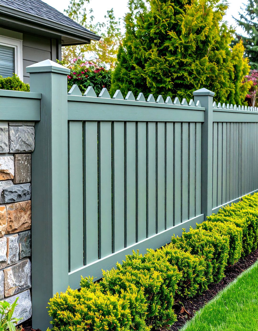 Sage Green Vinyl Privacy Fence - 24 Sage Green Garden Fence Ideas