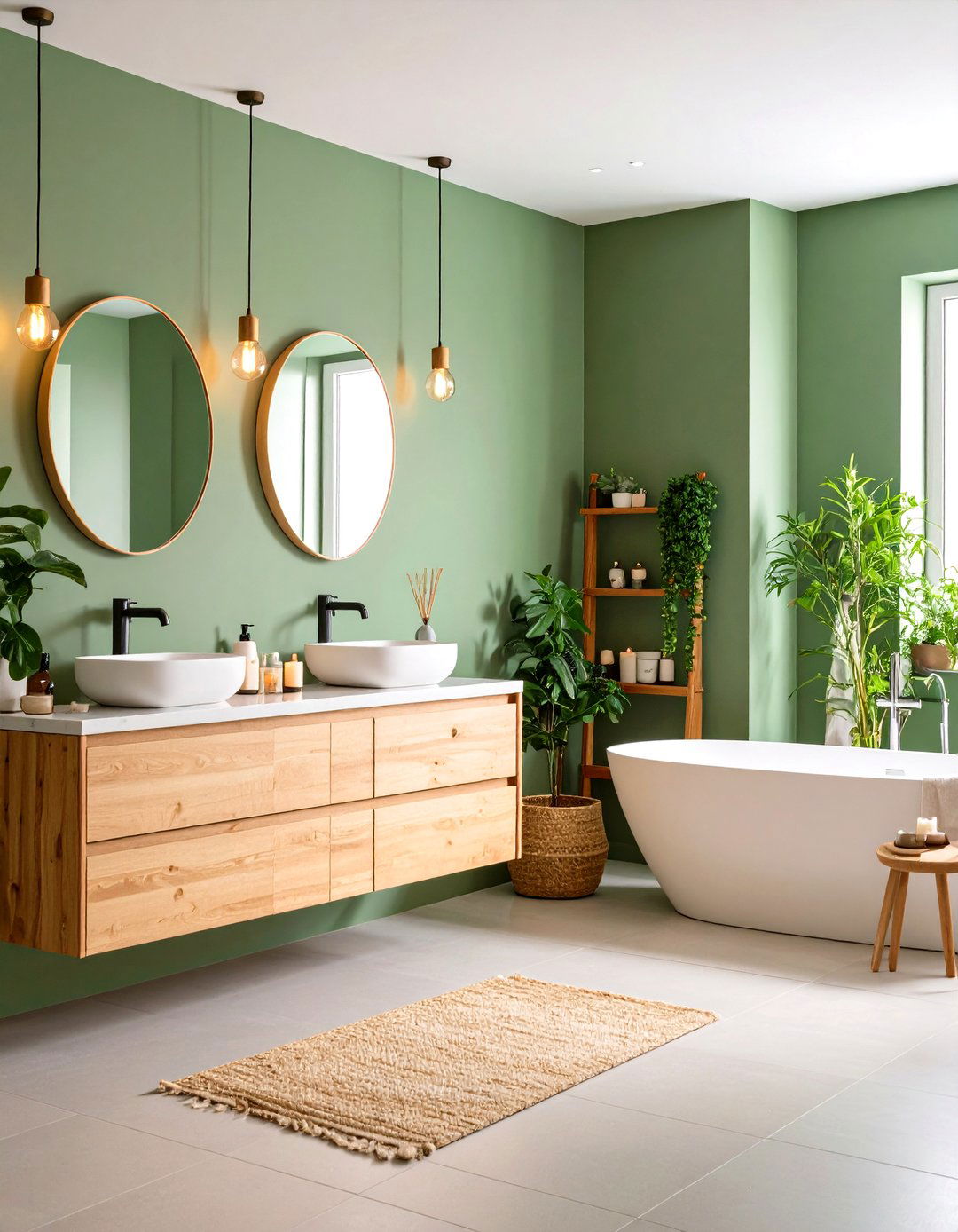 Sage Green Wellness Hall Bathroom - 24 Hall Bathroom Ideas