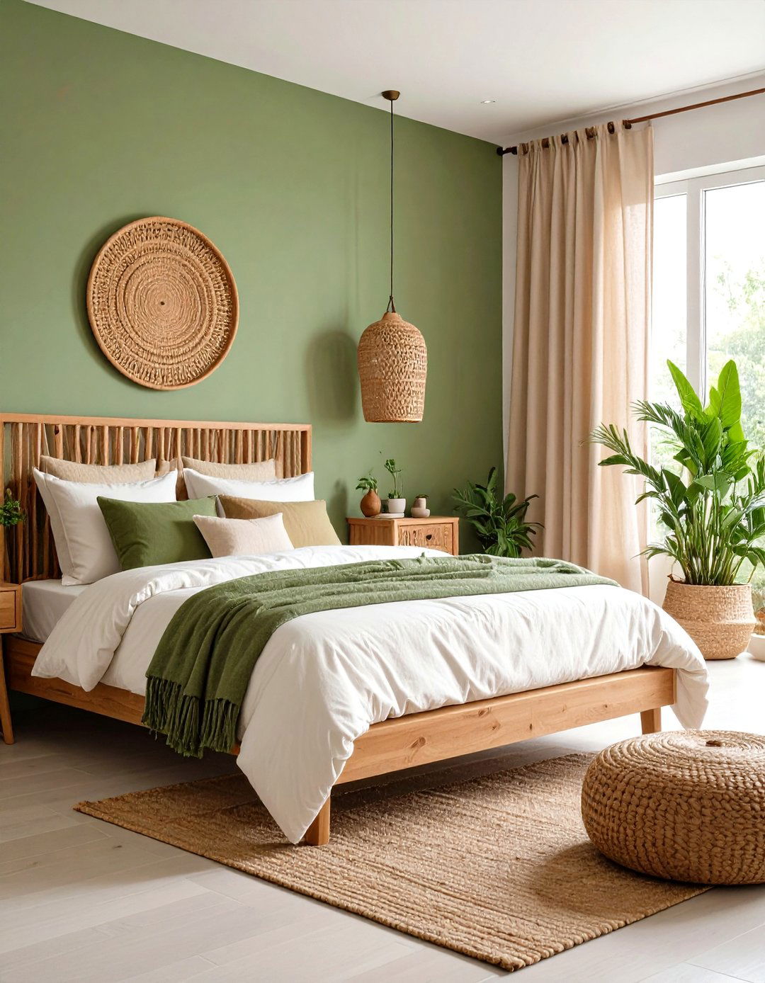 Sage Green and Cream Tranquil Retreat - 24 Bedroom Painting Ideas With Two Colors