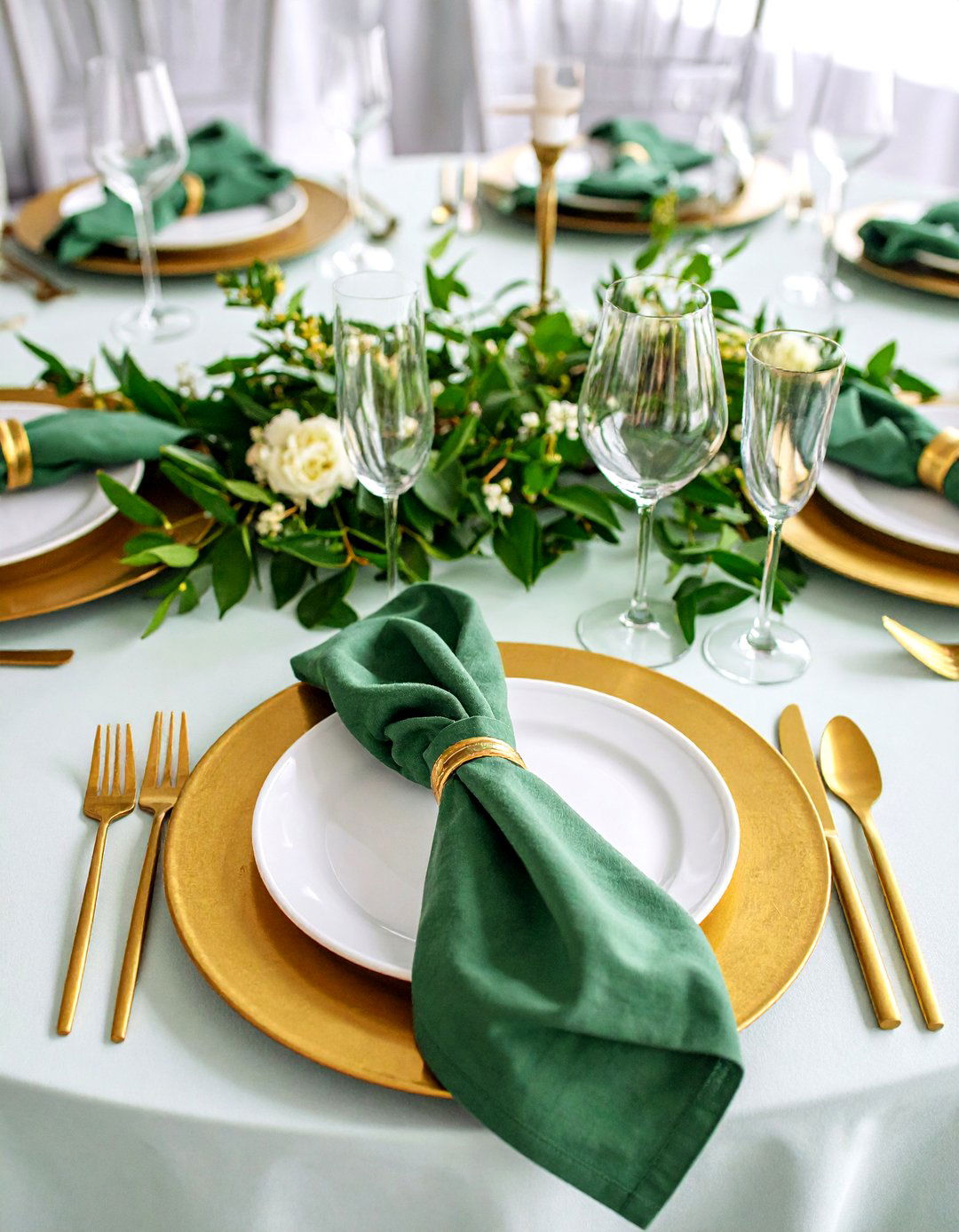 Sage Green and Gold Metallic Accents - 24 Sage Green Wedding Ideas