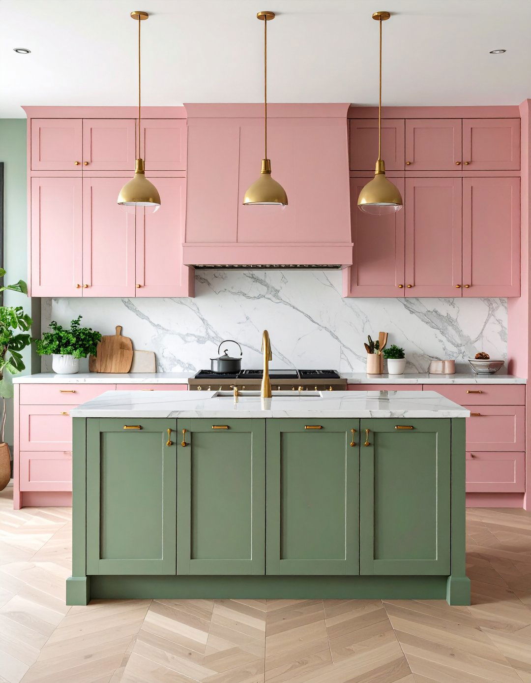 Sage Green and Pink Kitchen - 24 Pink Kitchen Ideas