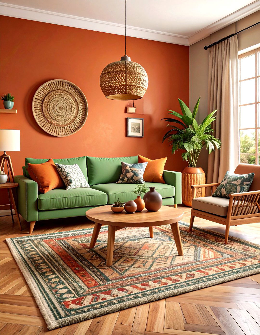 Sage Green and Terracotta Living Room - 24 Southwestern Living Room Ideas
