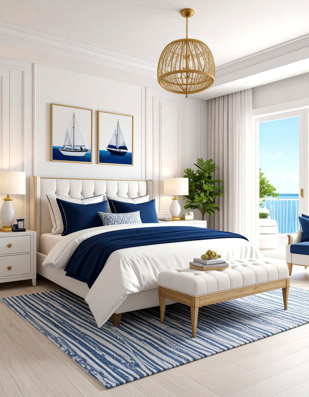 Sailboat and Marina Bedroom - 24 Beach Themed Bedroom Ideas