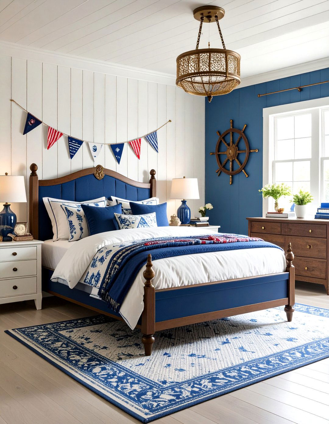 Sailboat and Maritime Flag Bedroom - 24 Coastal Bedroom Ideas