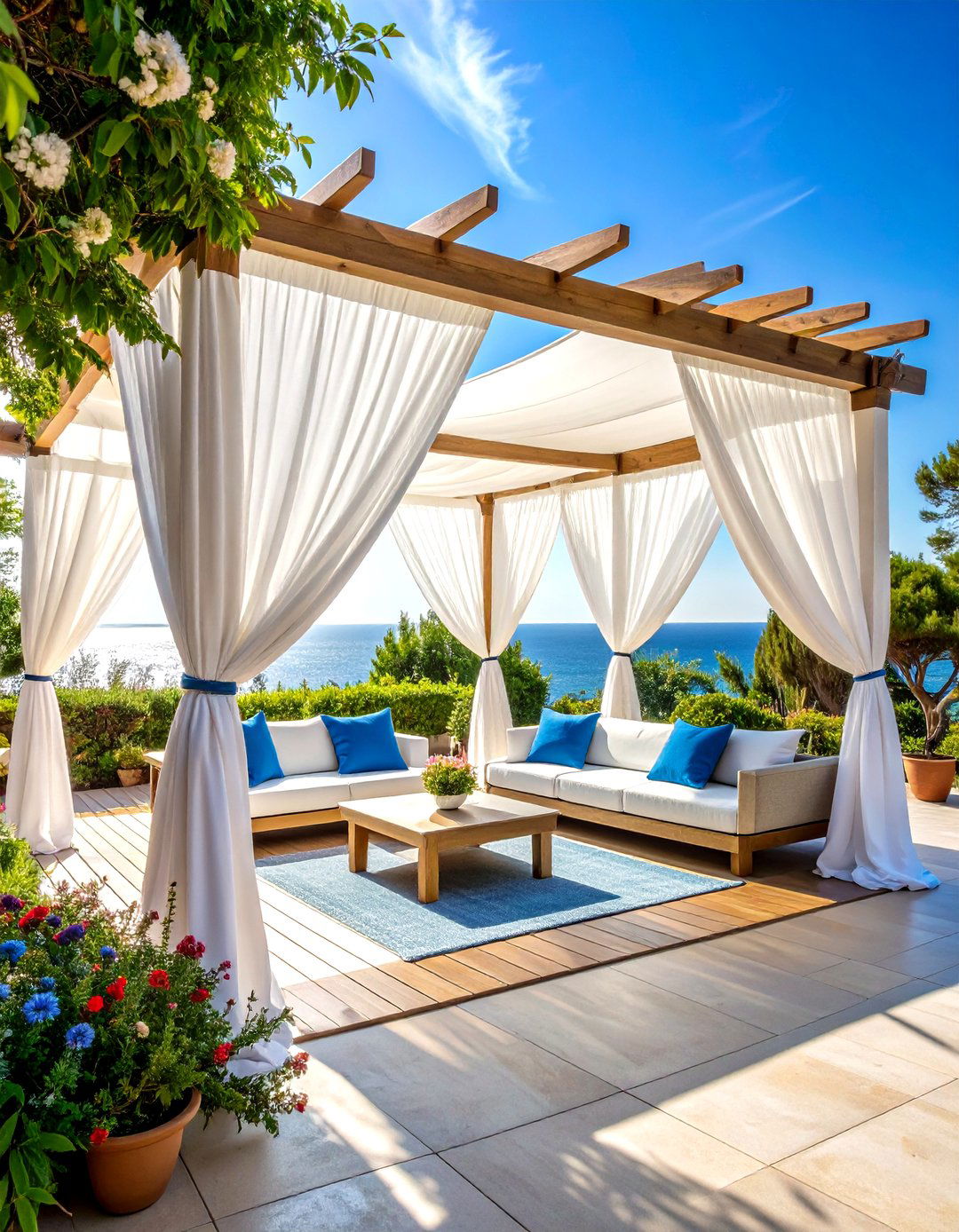 Sailcloth Nautical Theme for Coastal Living - 24 Patio Curtain Ideas