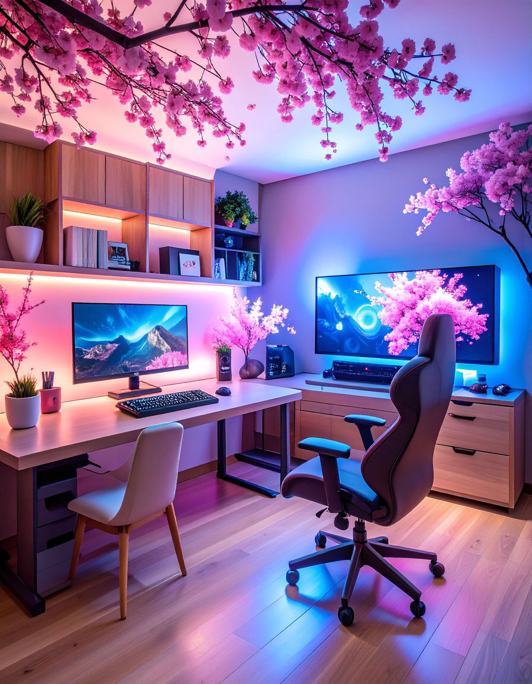 Sakura Cherry Blossom Gaming Theme - 24 Pink Gaming Setup Ideas