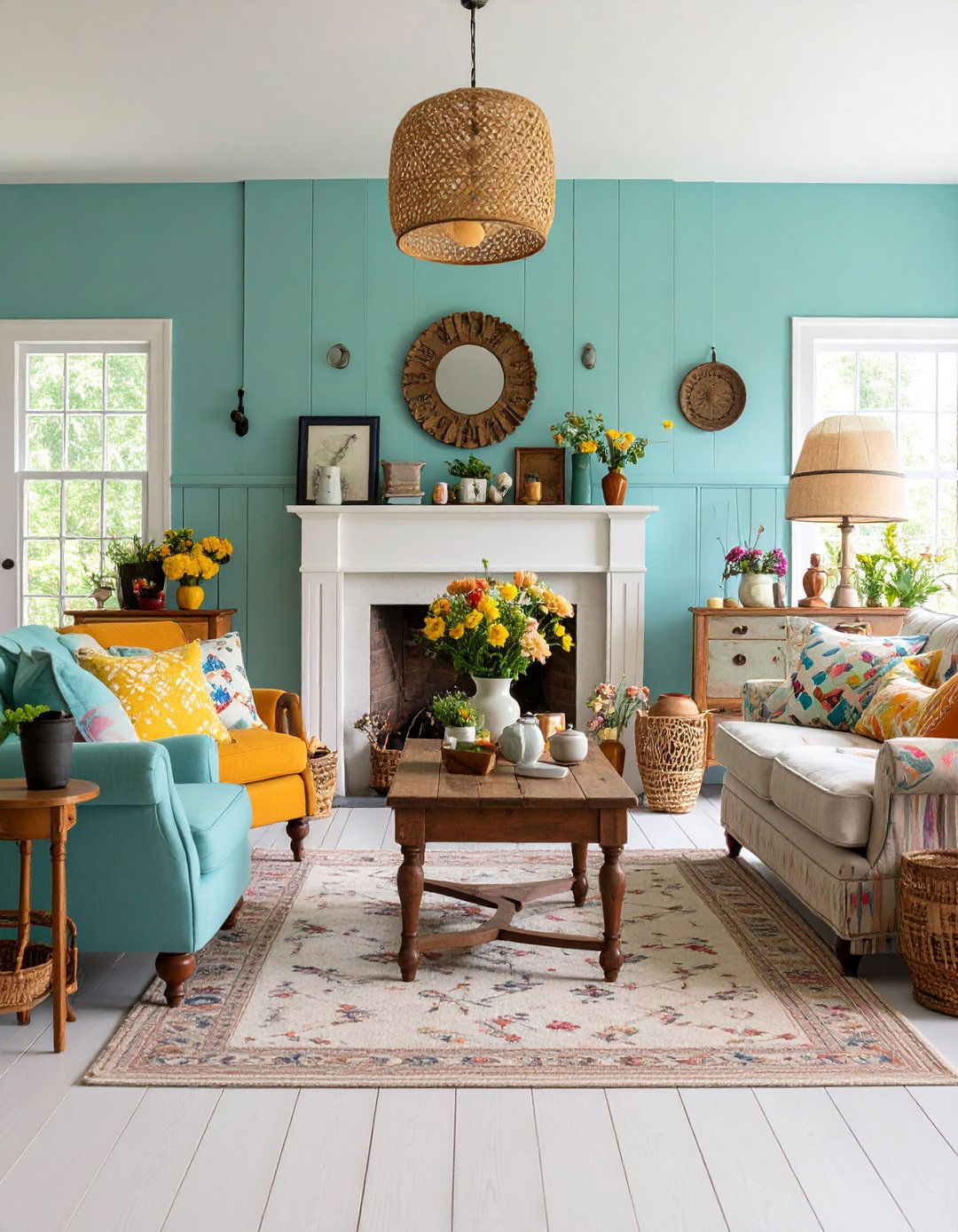 Saltbox House Decorative Theme - 24 Primitive Living Room Ideas