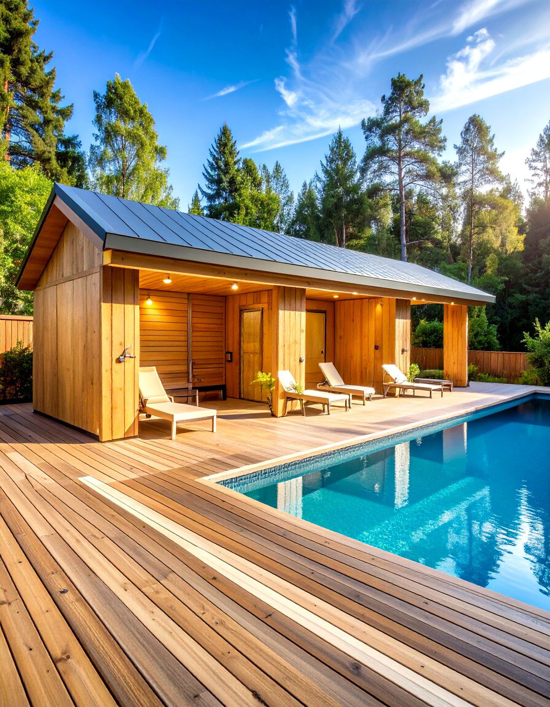 Saltwater Pool Deck Sauna Complex - 24 Sauna Room Design Ideas