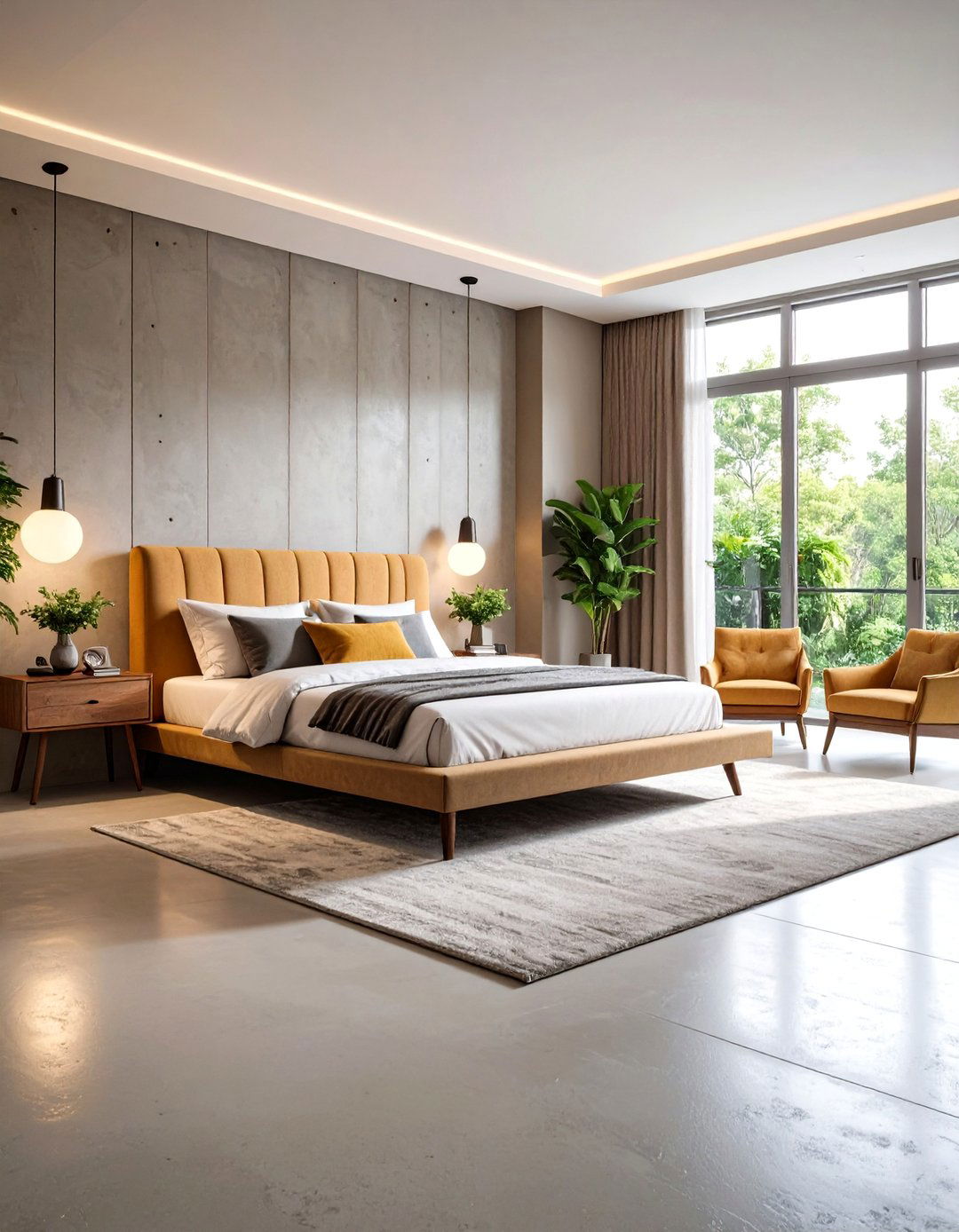 Sanded Concrete Bedroom Surfaces - 24 Concrete Floor Bedroom Ideas