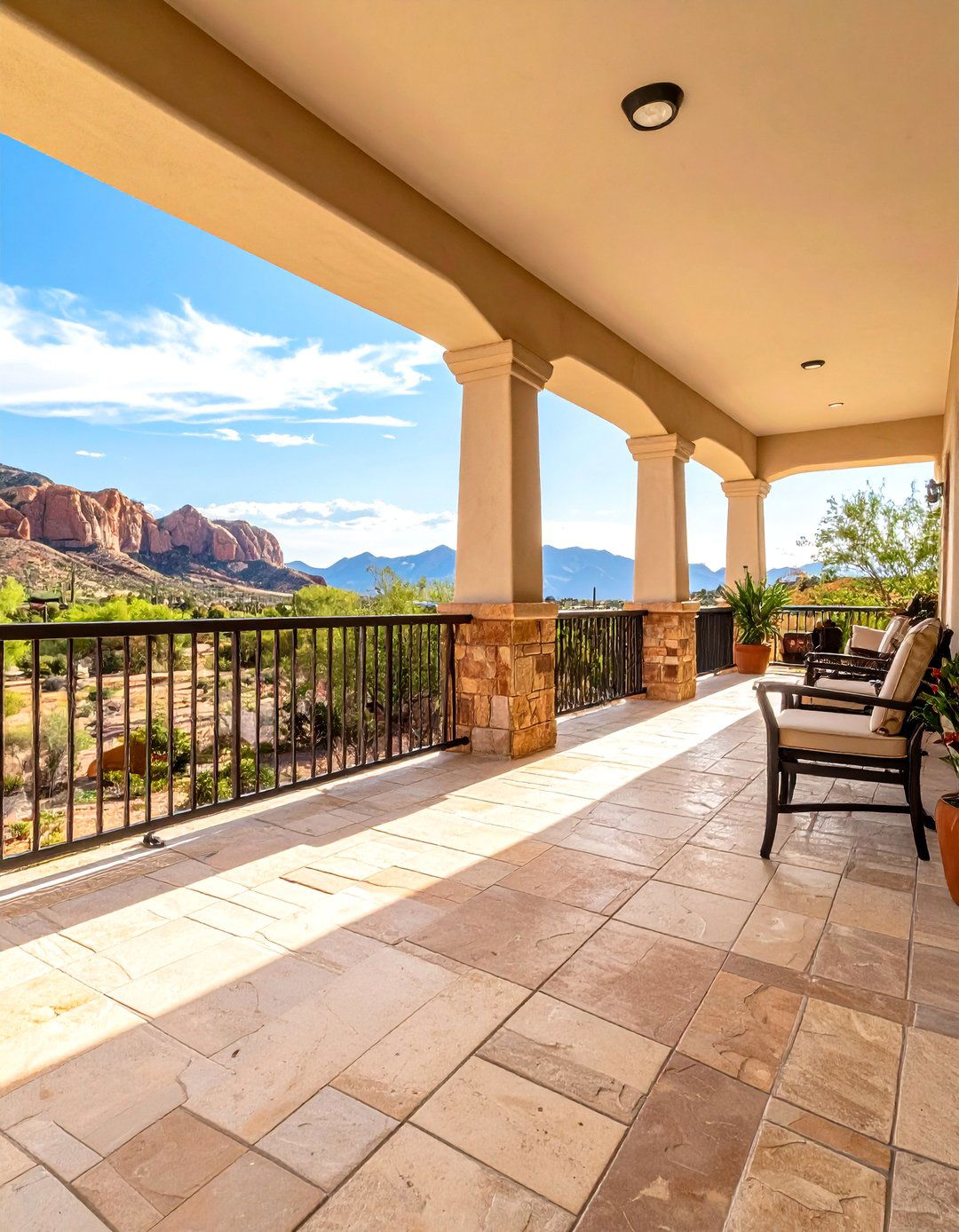 Sandstone Effect Balcony Flooring - 24 Balcony Tiles Ideas