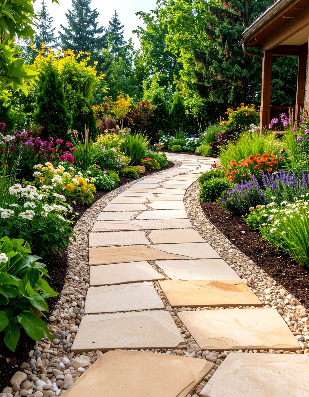 Sandstone Natural Edge Pathway - 24 Paver Walkway Ideas