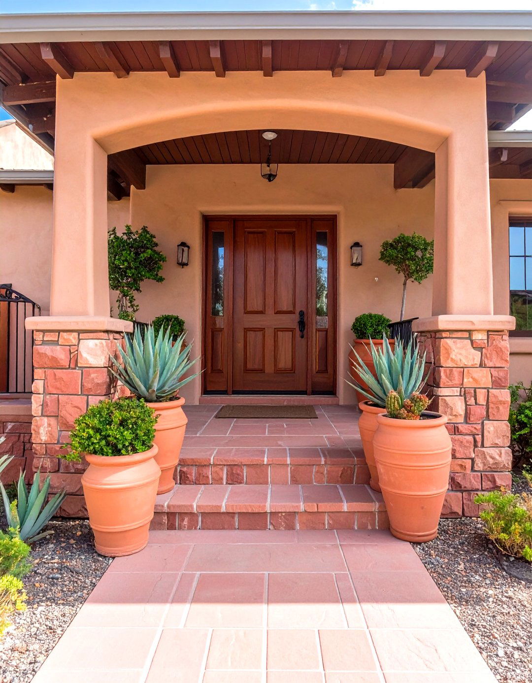 Sandstone Southwest Style - 24 Stone Porch Ideas