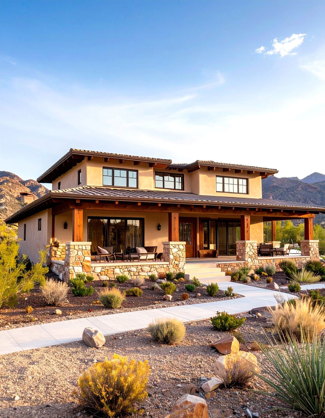 Sandstone Southwestern Adobe Inspiration - 24 Stone Exterior Home Ideas