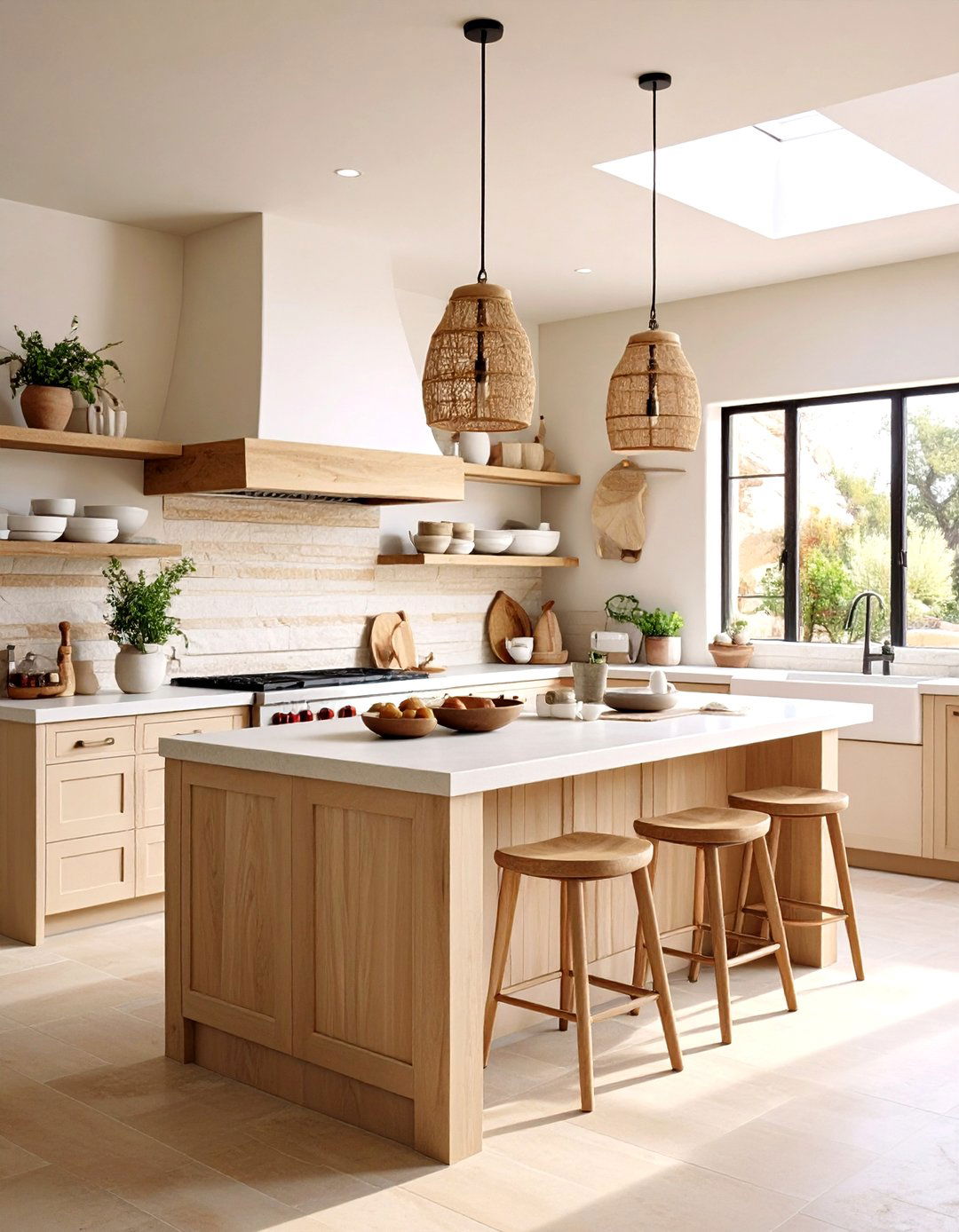 Sandstone Stacked Ledger - 24 Rustic Backsplash Ideas
