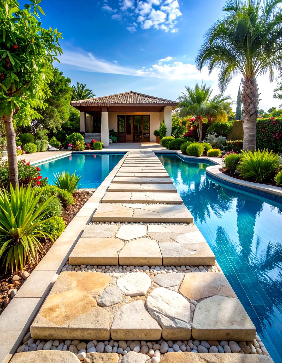 Sandstone Stepping Stone Path - 24 Above Ground Pool Walkway Ideas
