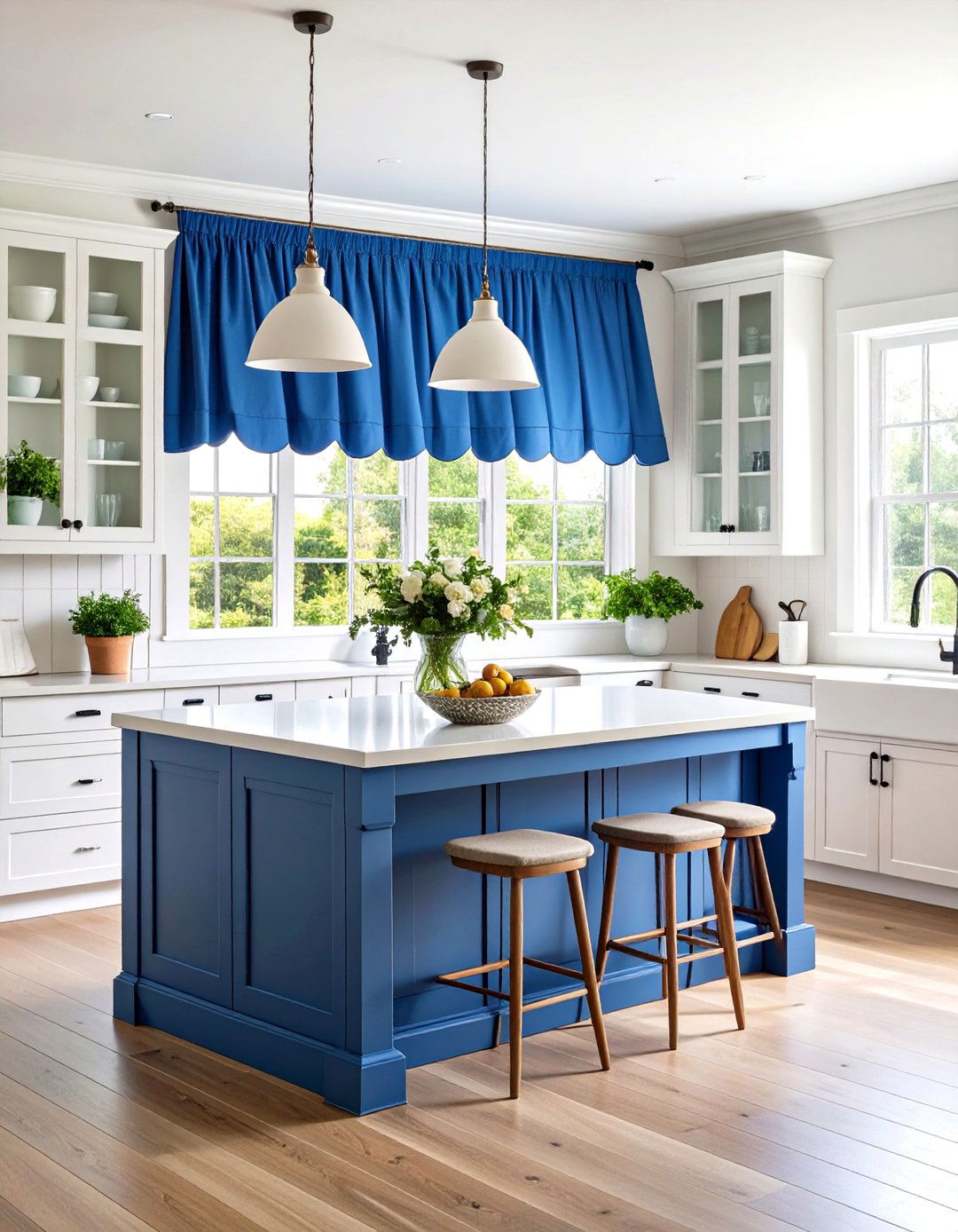 Scalloped Edge Kitchen Valance with Curved Detailing - 24 Kitchen Valance Ideas