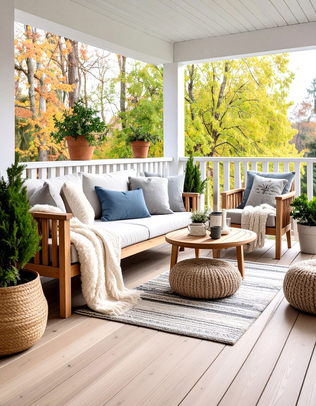 Scandinavian Back Porch with Natural Woods - 24 Back Porch Ideas