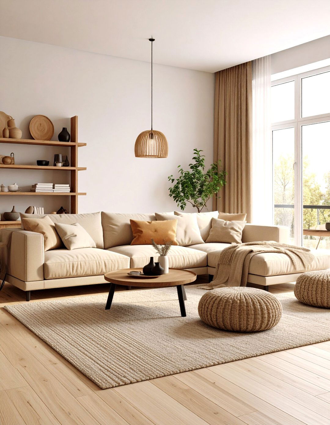 Scandinavian Black and Beige Living Room - 24 Black and Beige Living Room Ideas