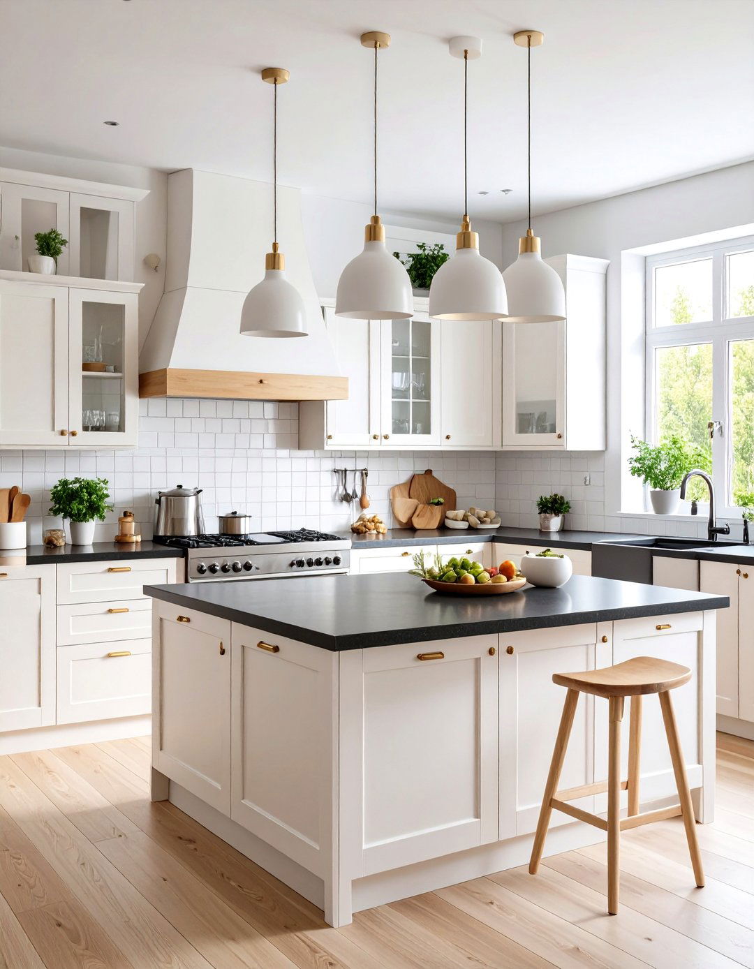 Scandinavian Black and Light Wood - 24 Black Kitchen Countertops