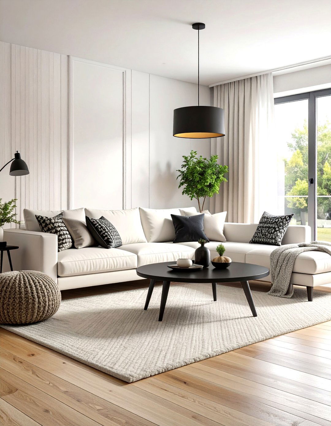 Scandinavian Black and White Simplicity - 24 Black and White Living Room Ideas