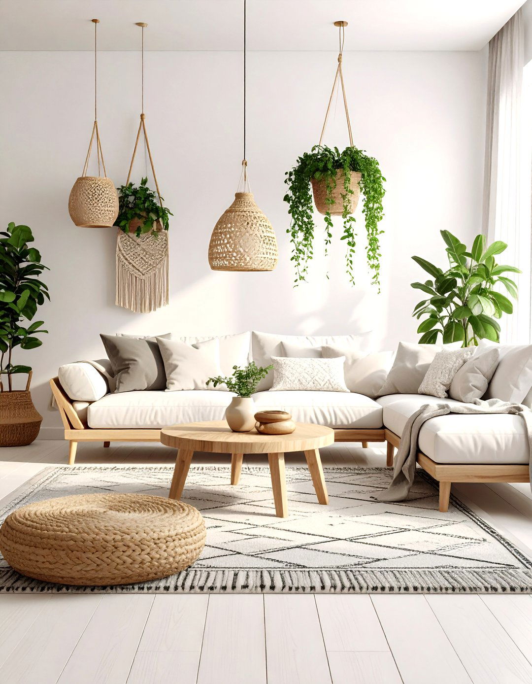 Scandinavian Boho Fusion - 24 Black and White Boho Living Room Ideas