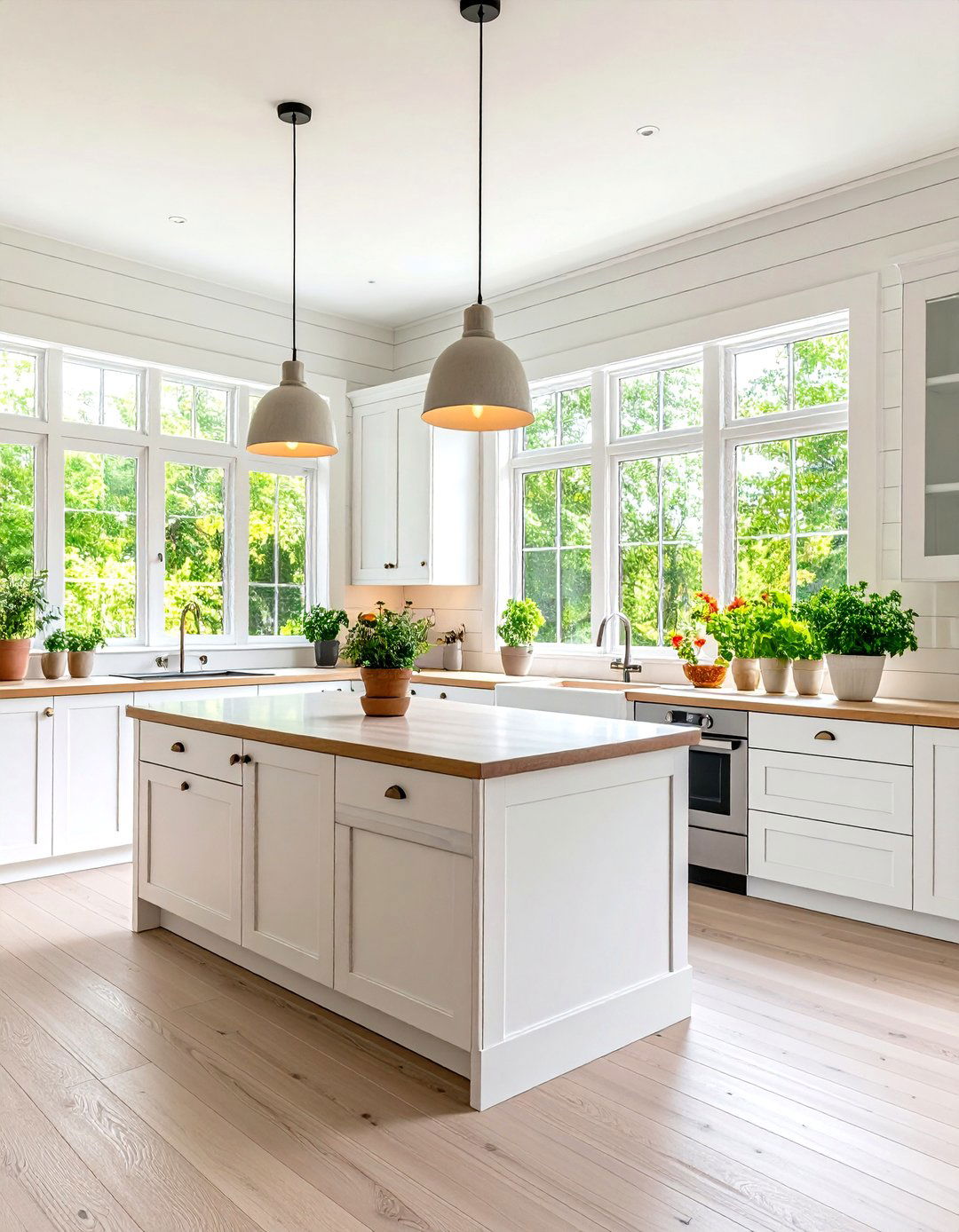 Scandinavian Bright Kitchen Sunroom