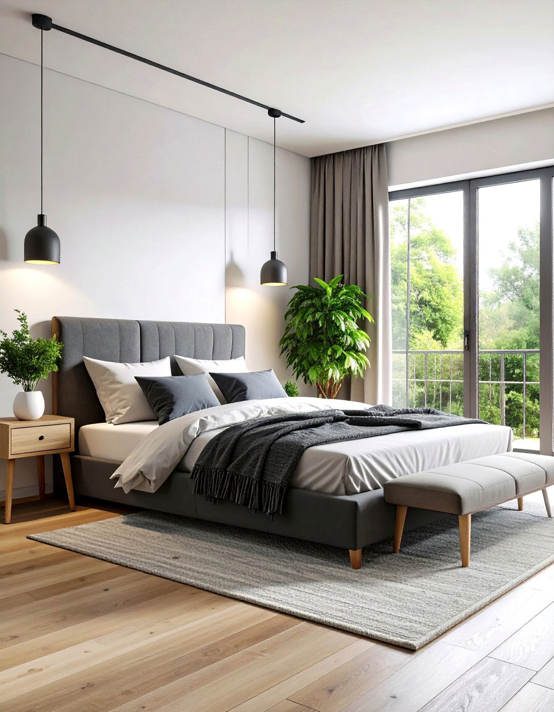 Scandinavian Charcoal Minimalism - 24 Charcoal Bedroom Ideas